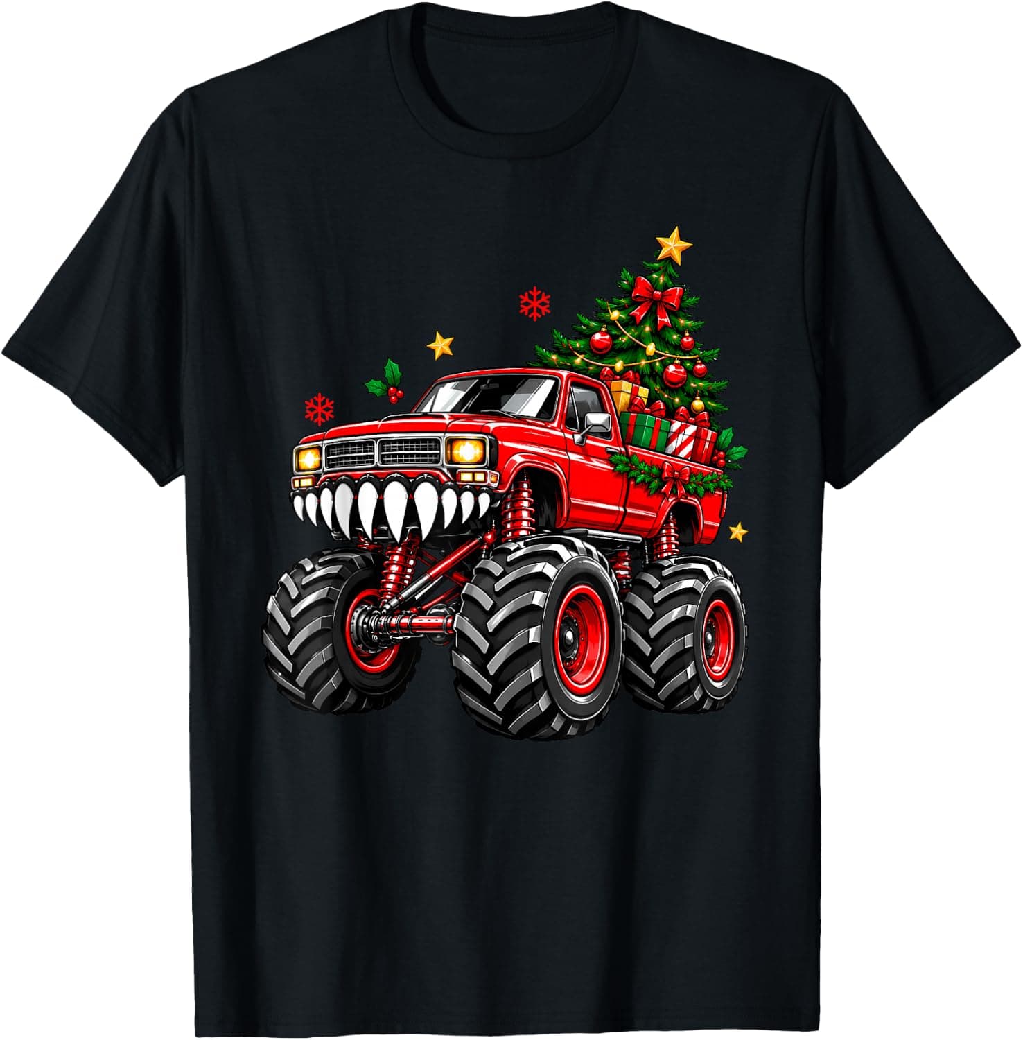 Merry Christmas Tee Shirts Red Truck Boys Christmas Kids T-Shirt - Trending Amazon merch on demand shirt with BSR 1,497,301