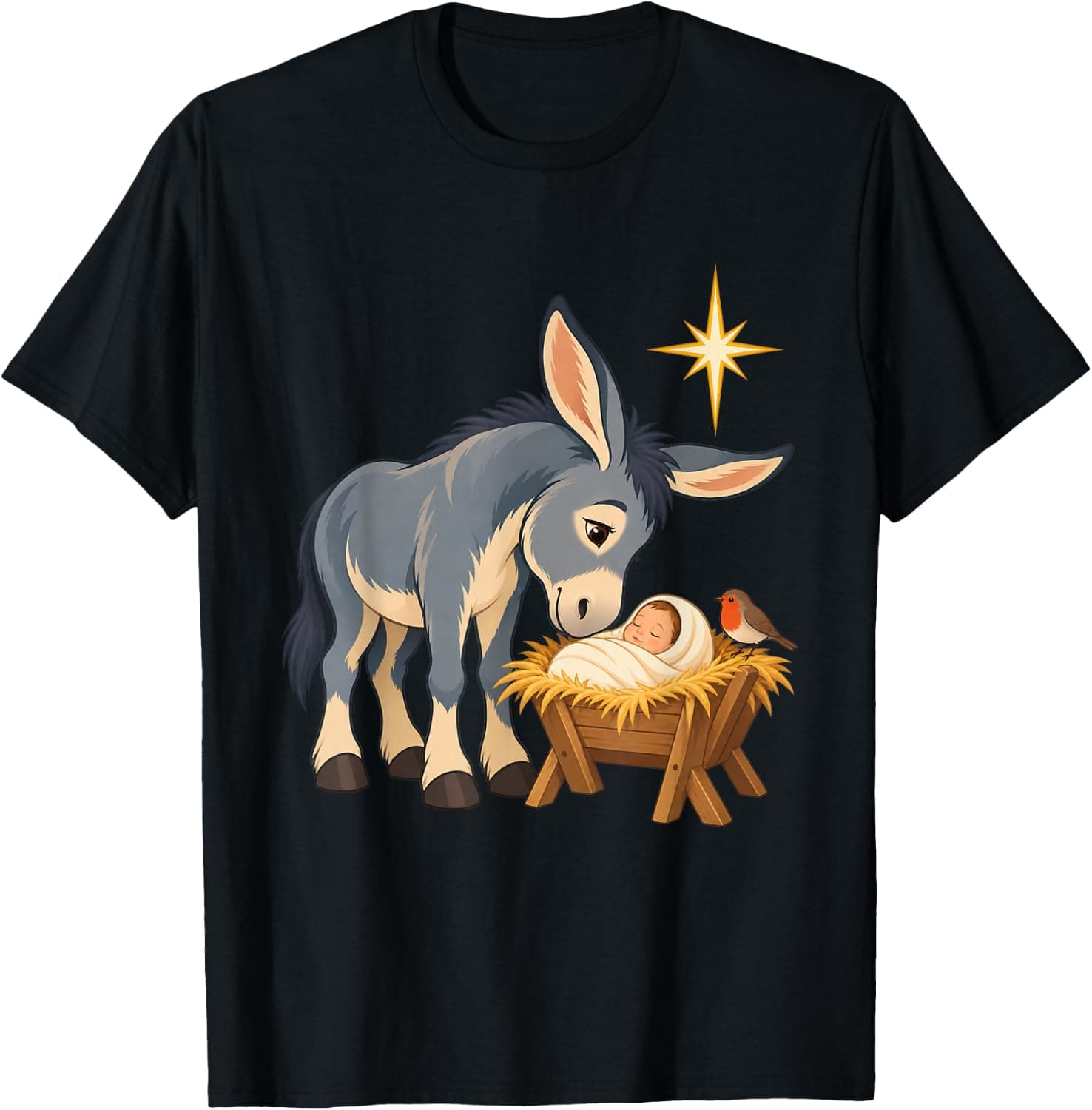 Christian Women Men Kids Christmas Nativity Donkey T-Shirt - Trending Amazon merch on demand shirt with BSR 567,946