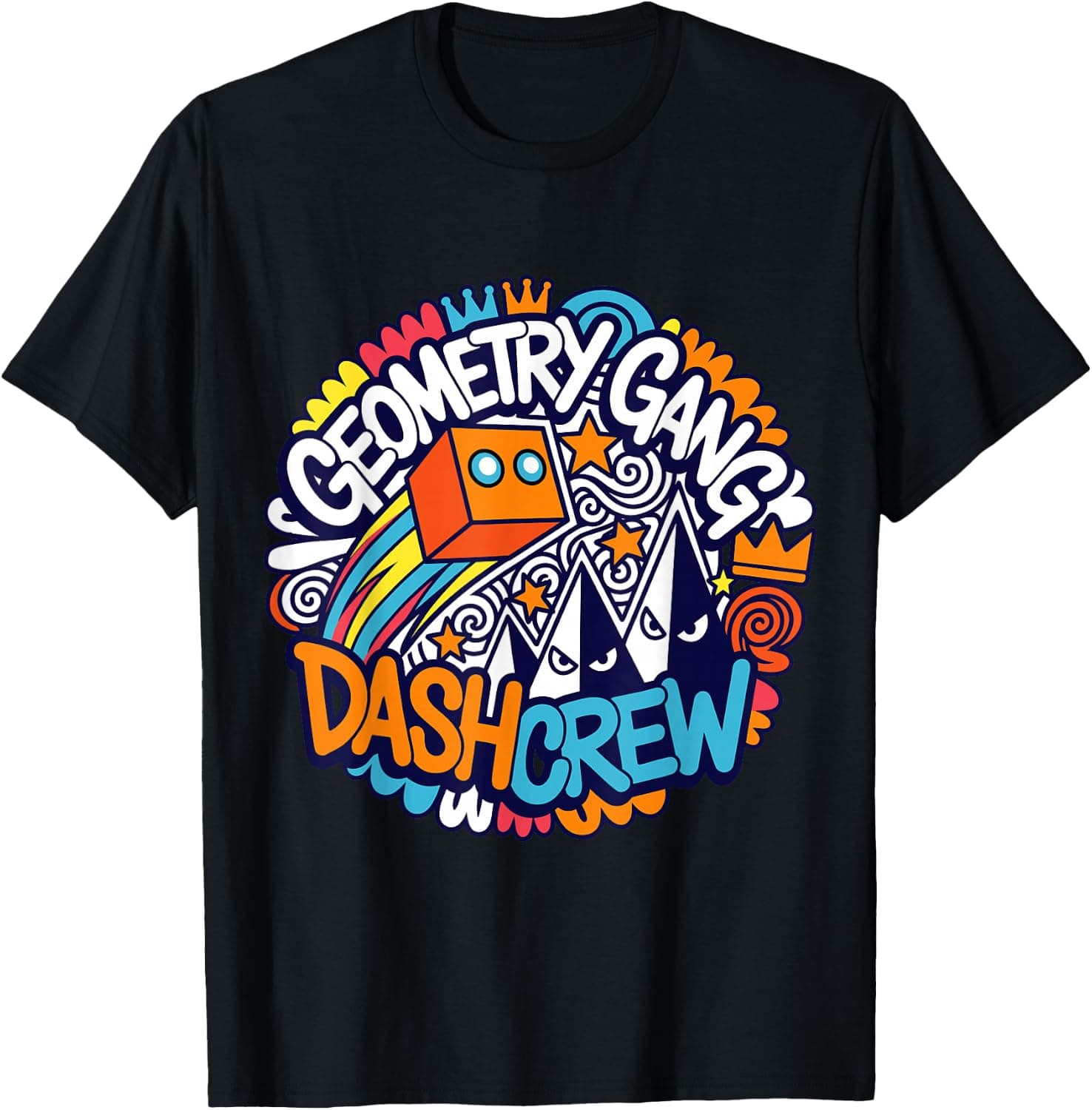 Geometry Gang Dash Crew Geometry Video Gamers Gaming Rhythm T-Shirt - Trending Amazon merch on demand shirt with BSR 681,732