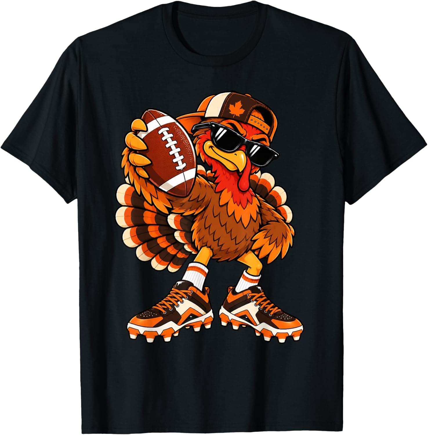 Funny Thanksgiving Football Turkey for Youth Boys Kids T-Shirt - Trending Amazon merch on demand shirt with BSR 1,283,880