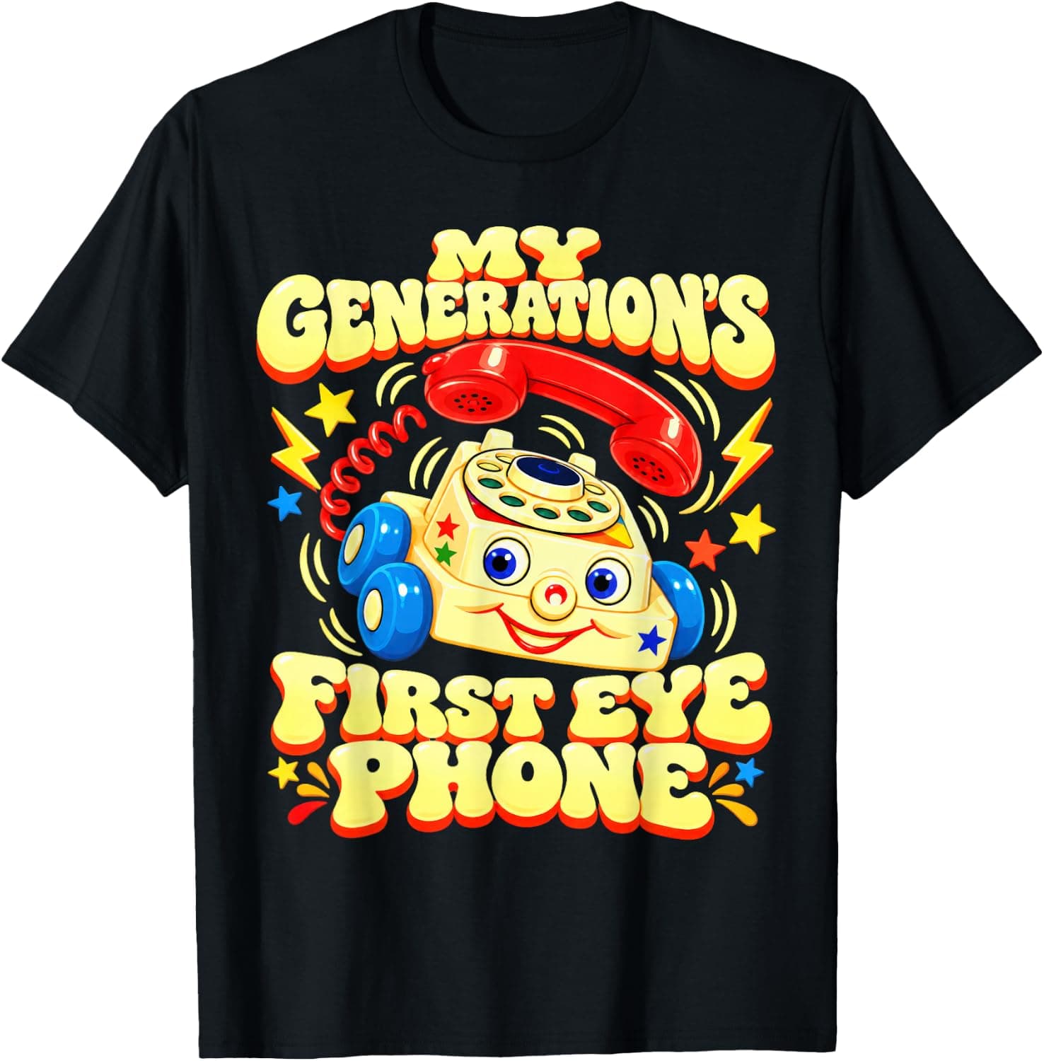 My Generations First Eye Phone Funny Retro Telephone T-Shirt - Trending POD product with BSR 638,948
