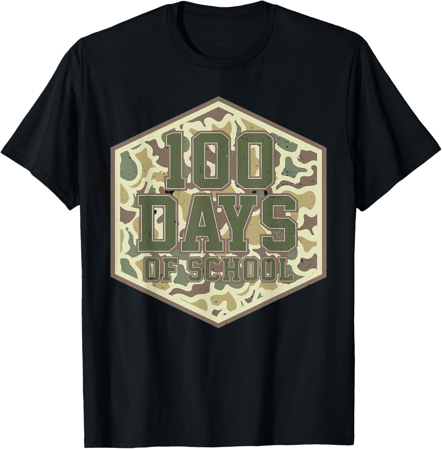 Camo 100th Day of School 100 Days of School Hunting Boy Kids T-Shirt - Trending POD product with BSR 238,457