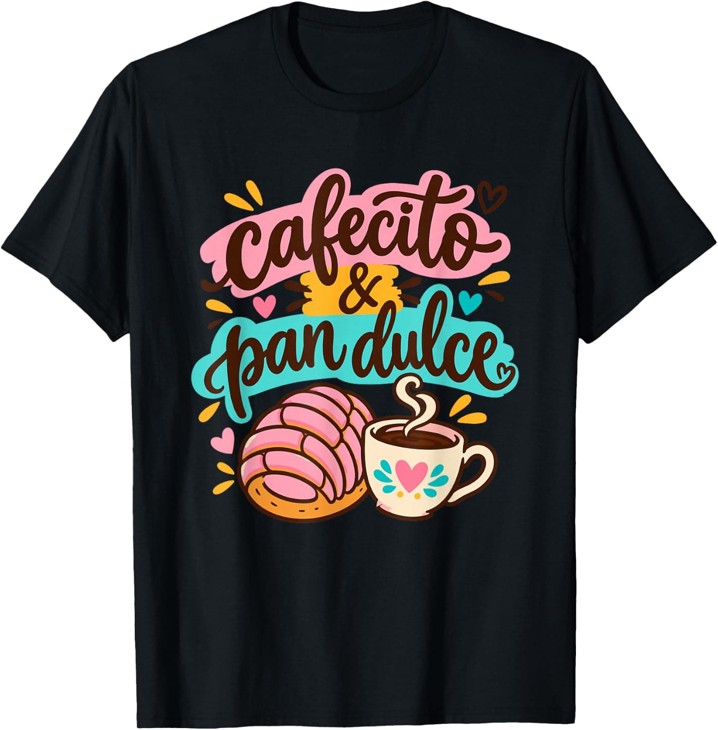 Cafecito and Pan Dulce Mexican Christmas Navidad Latina T-Shirt - Trending Amazon merch on demand shirt with BSR 2,178,863