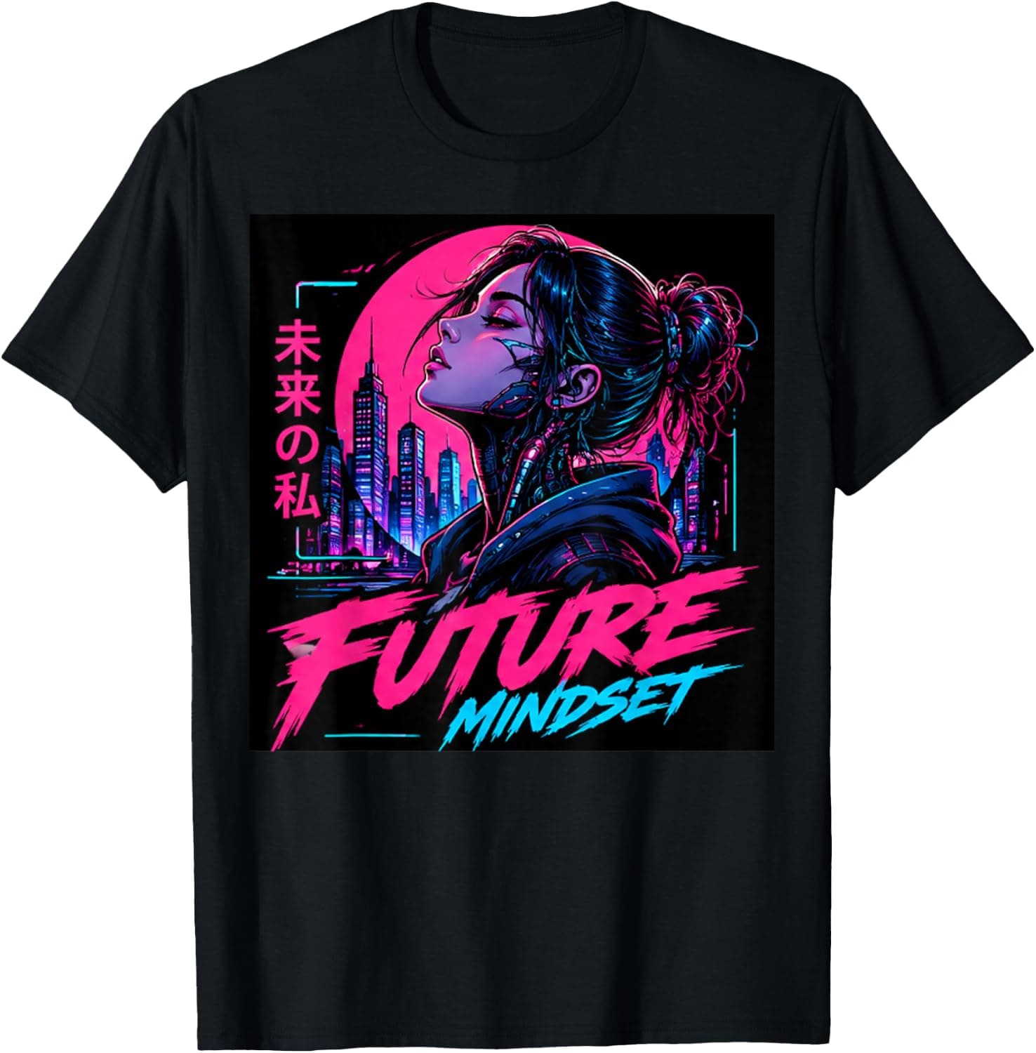 Futuristic Cyberpunk Japanese Streetwear Aesthetic Cyberpunk T-Shirt - Trending Amazon merch on demand shirt with BSR 1,930,410