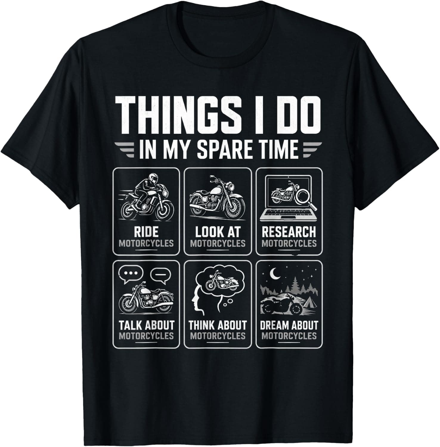 Things I Do in My Spare Time Biker Motorcycle Rider Riding T-Shirt - Trending Amazon merch on demand shirt with BSR 920,473