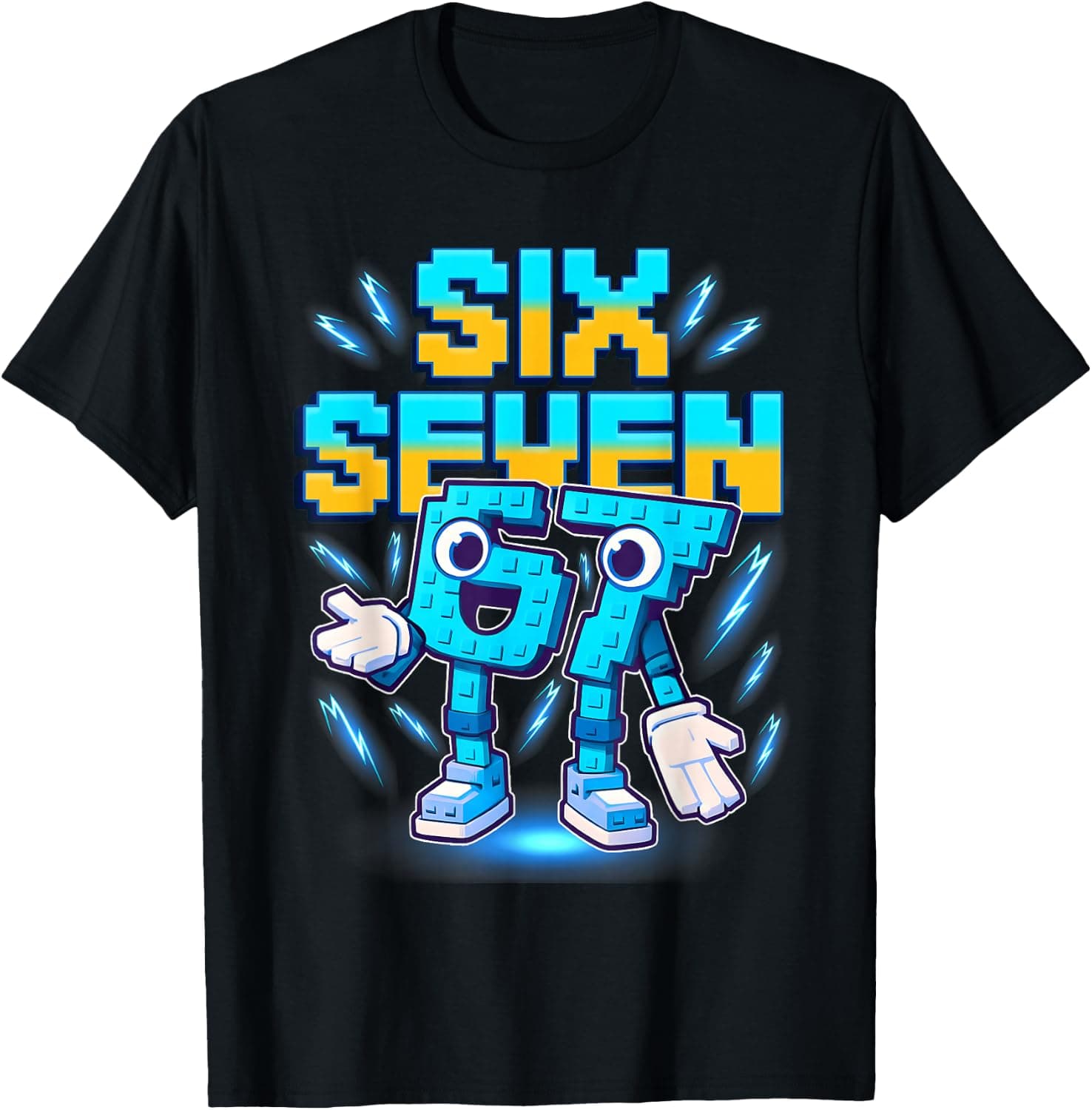 Six Seven Brainrot Italian Funny 67 Kids Gaming Meme T-Shirt - Trending POD product with BSR 130,402
