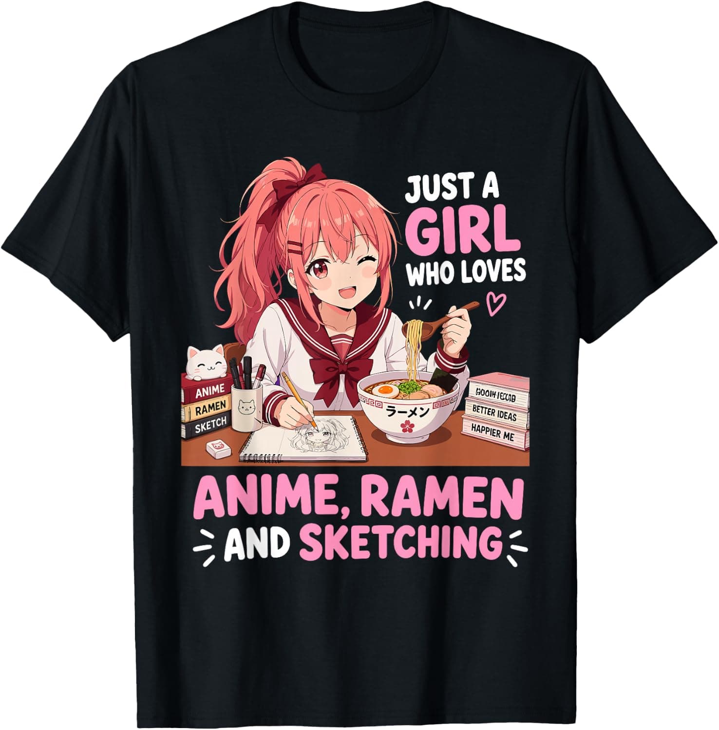 Anime Art for Girl Kid Women Japanese Animation Anime Lover T-Shirt - Trending Amazon merch on demand shirt with BSR 1,306,778