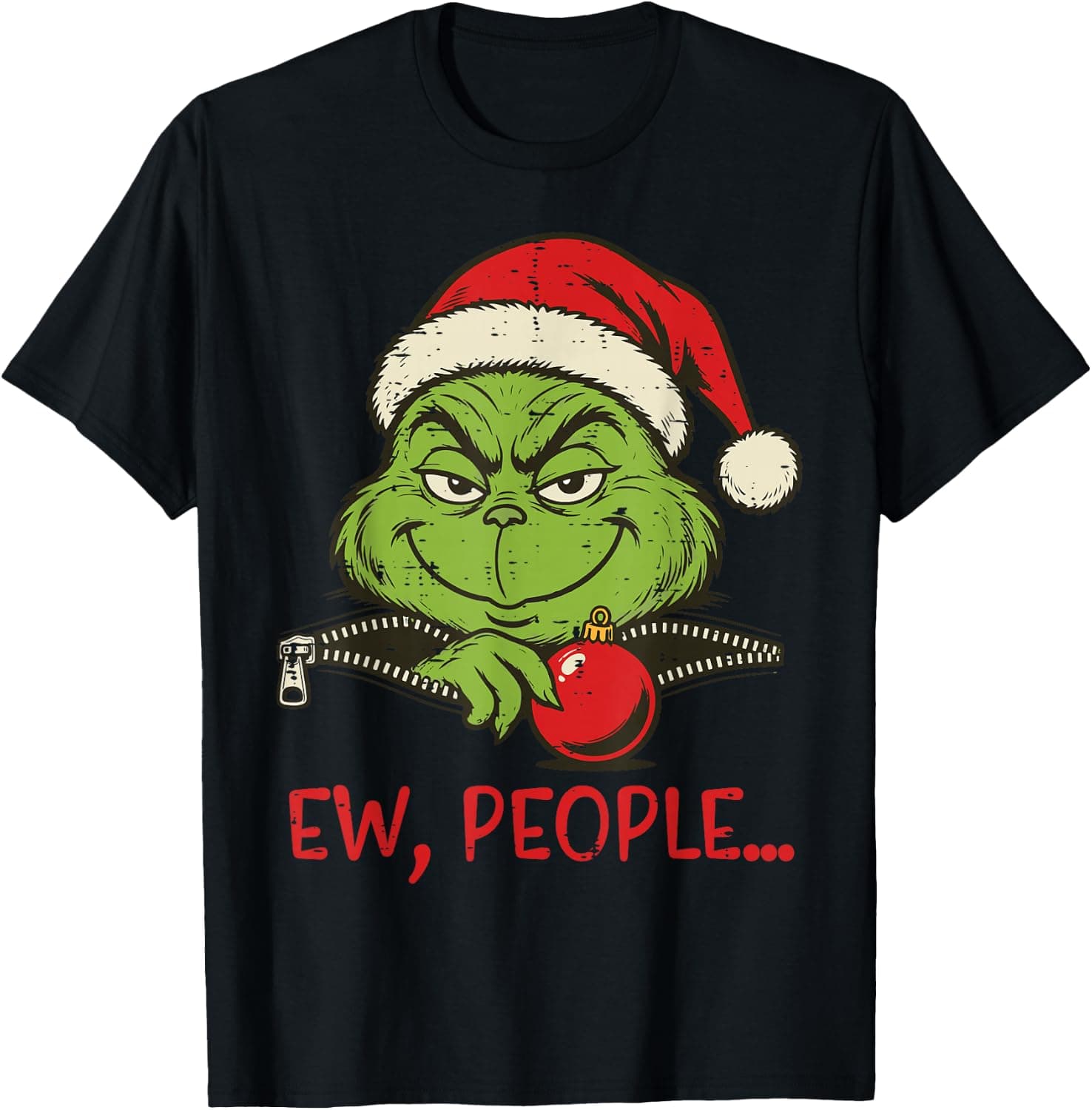 Christmas Green Face Ew People Funny Xmas Men Women Kids T-Shirt - Trending Amazon merch on demand shirt with BSR 692,166