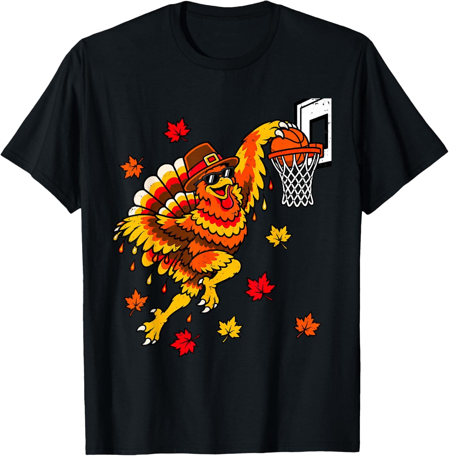 Funny Basketball Turkey Drip Thanksgiving Men Boy Kids Youth T-Shirt - Trending Amazon merch on demand shirt with BSR 1,286,406