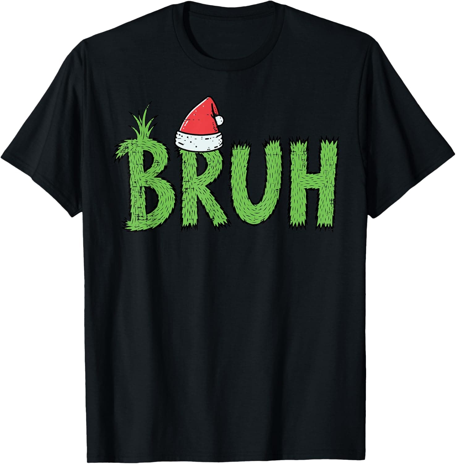 Funny Christmas Bruh Santa Hat Xmas Meme Humor Tees T-Shirts Men Women Kids - Trending POD product with BSR 164,132