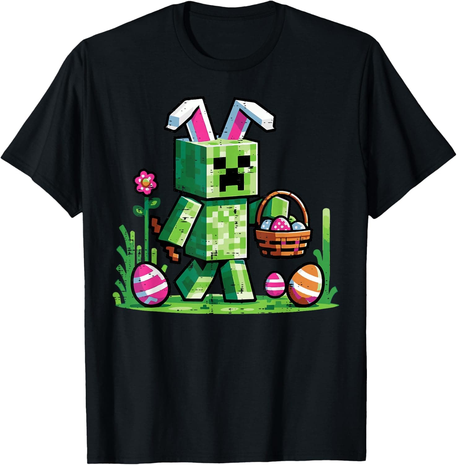 Easter Pixel Gaming Bunny Egg Hunting Boys Kids Youth Men T-Shirt - Trending POD product with BSR 115,529