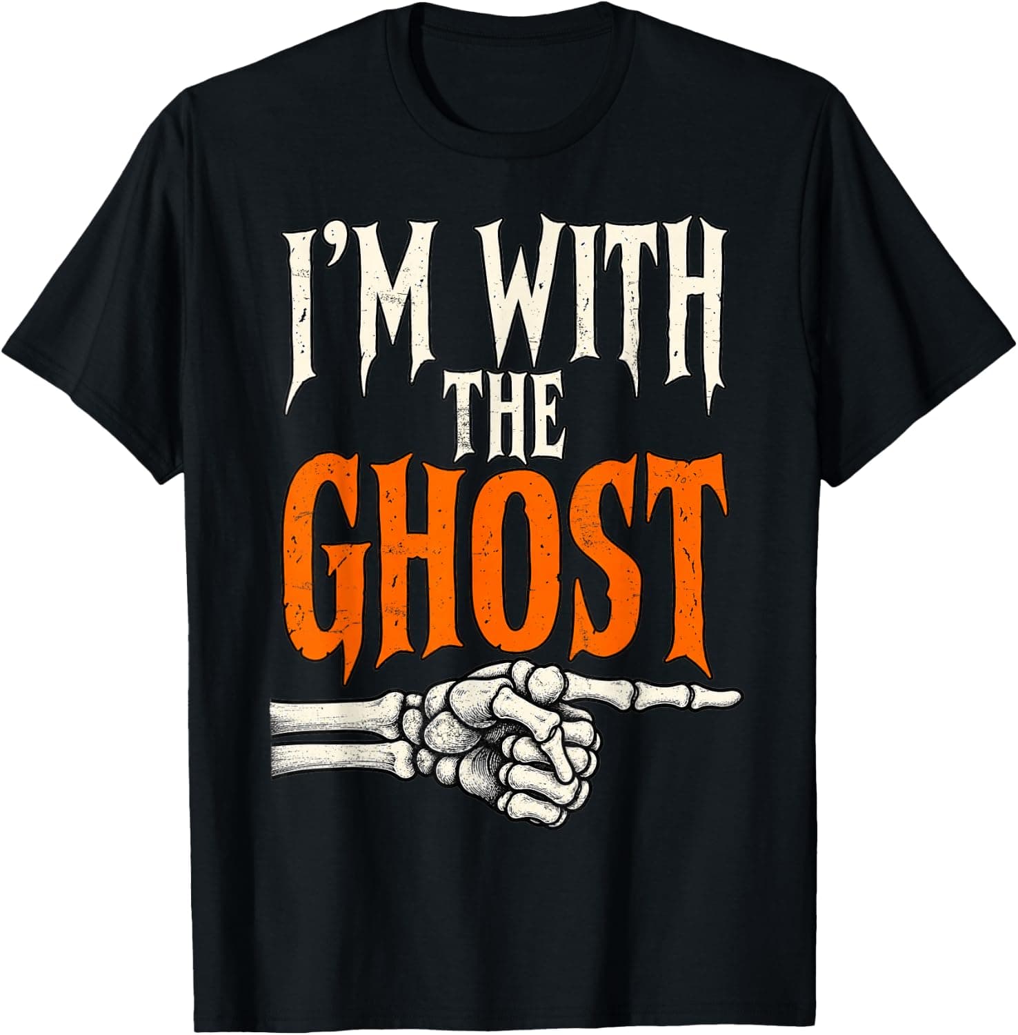 I'm with The Ghost Funny Costume Halloween Matching Couple T-Shirt - Trending POD product with BSR 272,057