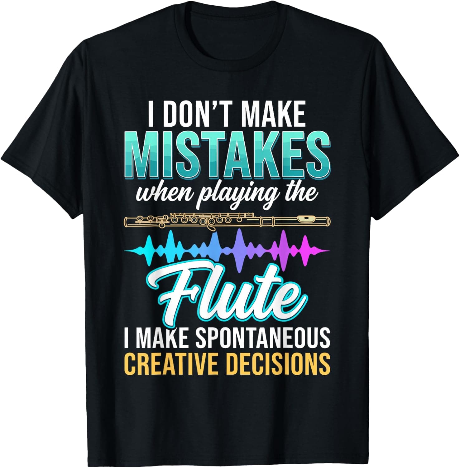 Cool Flute Art for Men Women Flutist Flute Player Musician T-Shirt - Trending Amazon merch on demand shirt with BSR 2,179,130