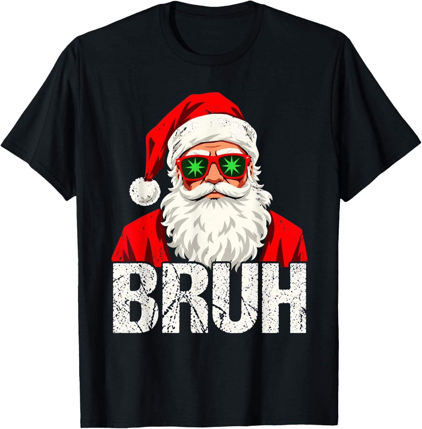 Funny Christmas Xmas Santa Star Glasses Bruh Men Women Kids T-Shirt - Trending Amazon merch on demand shirt with BSR 1,711,409