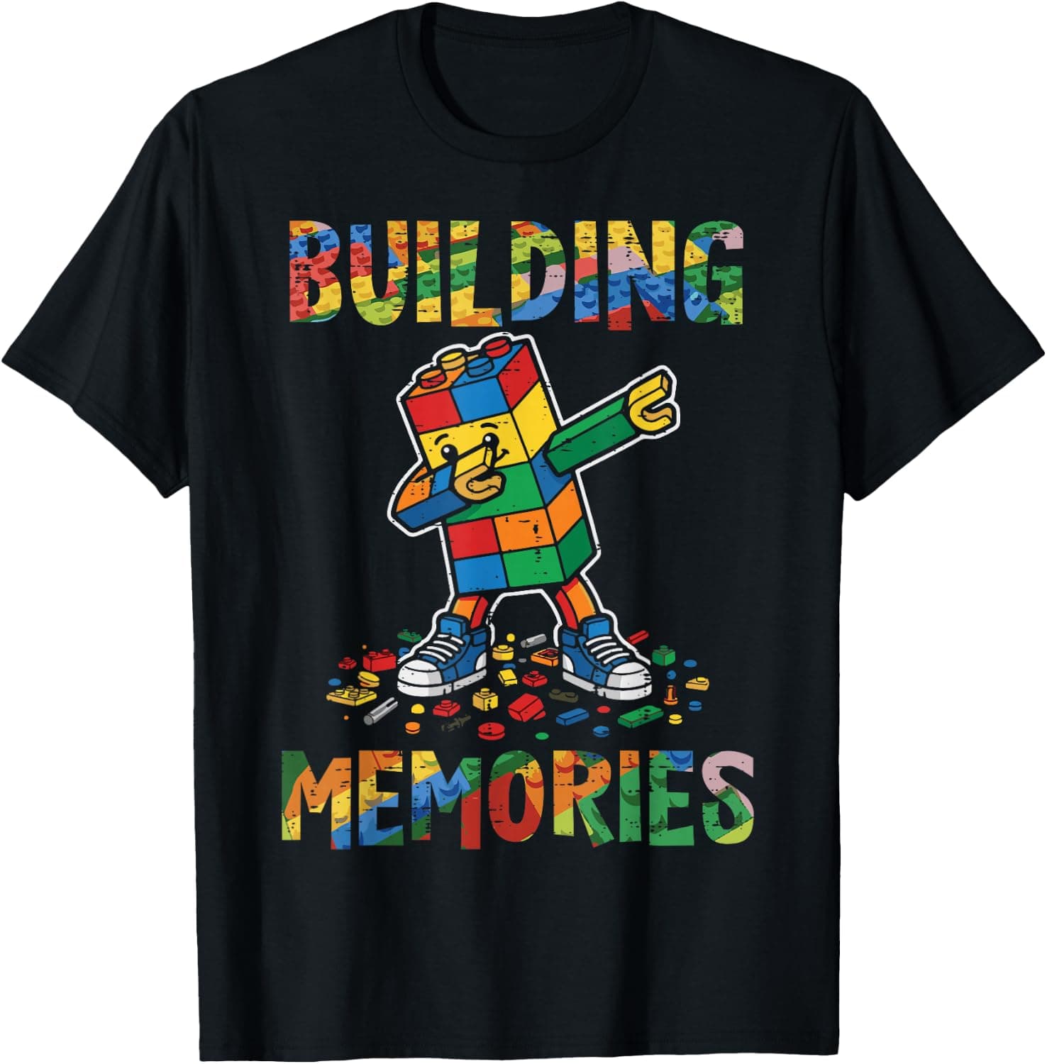 Building Memories Dabbing Blocks Bricks Toddler Boys Kids T-Shirt - Trending Amazon merch on demand shirt with BSR 974,284