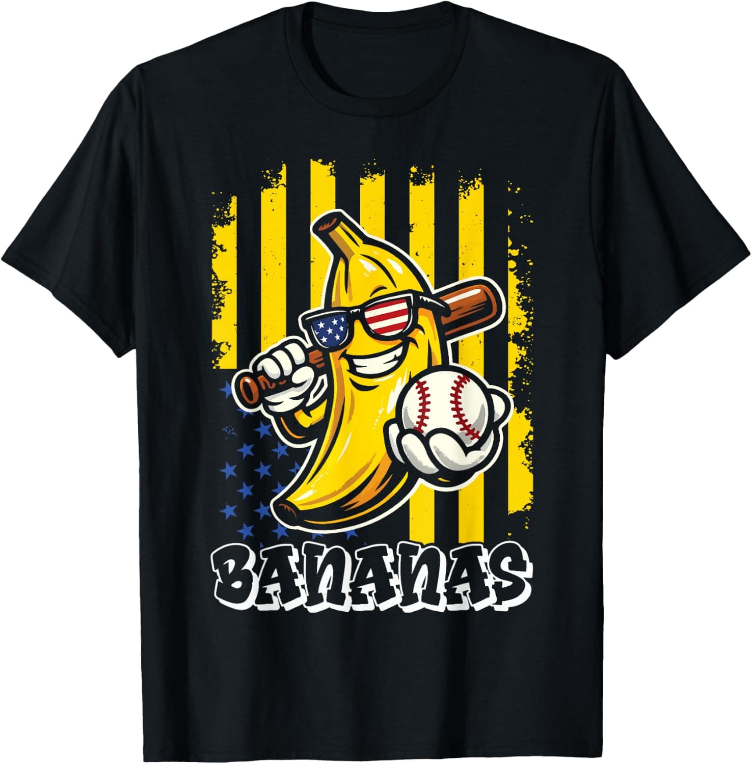 Graphic Banana Proud Name Retro American Flag T-Shirt - Trending POD product with BSR 55,203