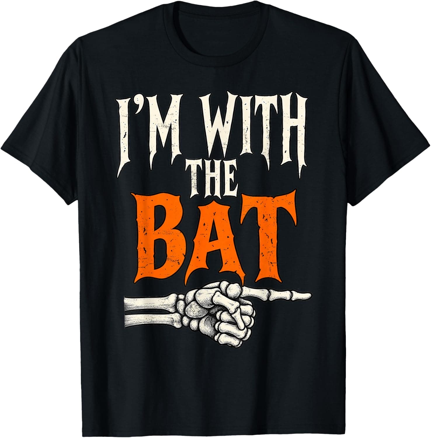 I'm with The Bat Funny Costume Halloween Matching Couple T-Shirt - Trending Amazon merch on demand shirt with BSR 827,102