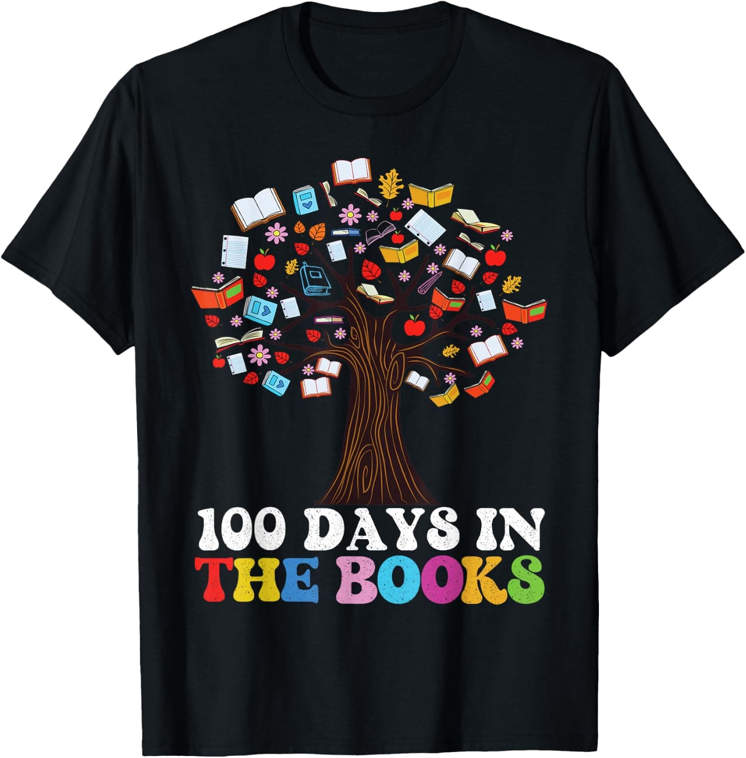100 Days in The Books Reading Teacher 100th Day of School. T-Shirt - Trending POD product with BSR 205,919