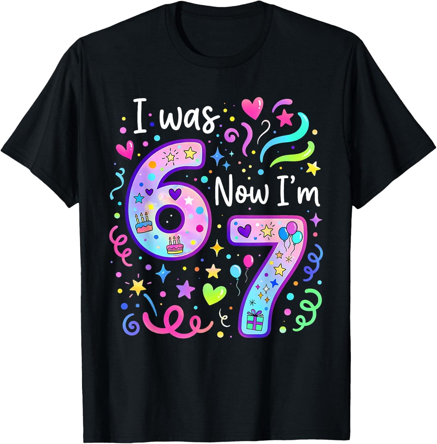 7th Birthday Girl I was 6 Now I'm 7 Years Old Girls Birthday T-Shirt - Trending POD product with BSR 133,924
