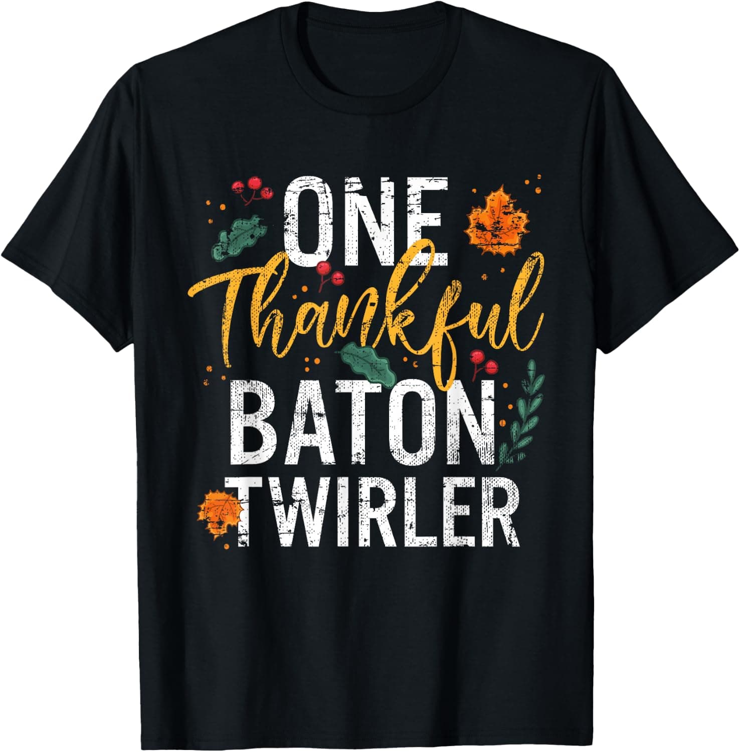 One Thankful Baton Twirler Thanksgiving Vintage T-Shirt - Trending POD product with BSR 1,298,629