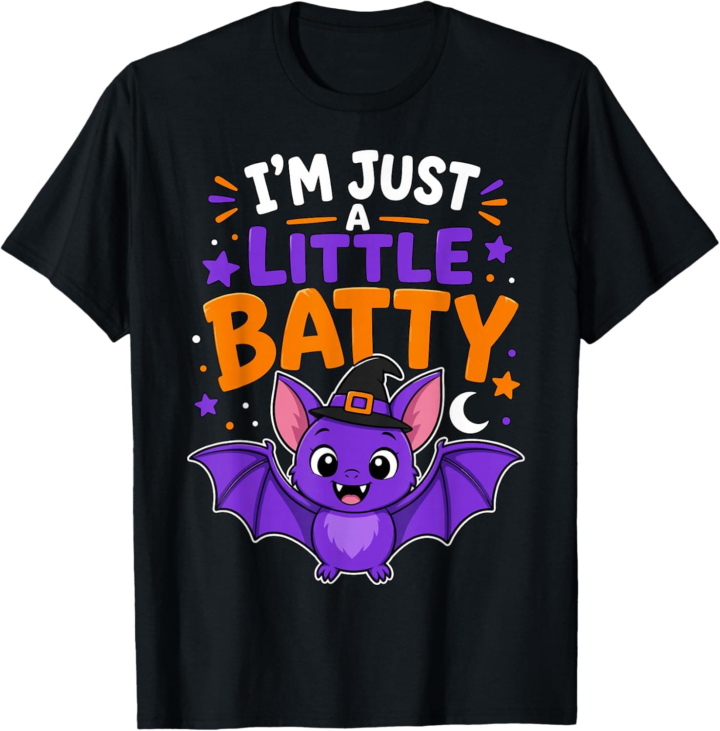 I'm Just a Little Batty Cute Halloween Bat T-Shirt - Trending Amazon merch on demand shirt with BSR 1,028,482