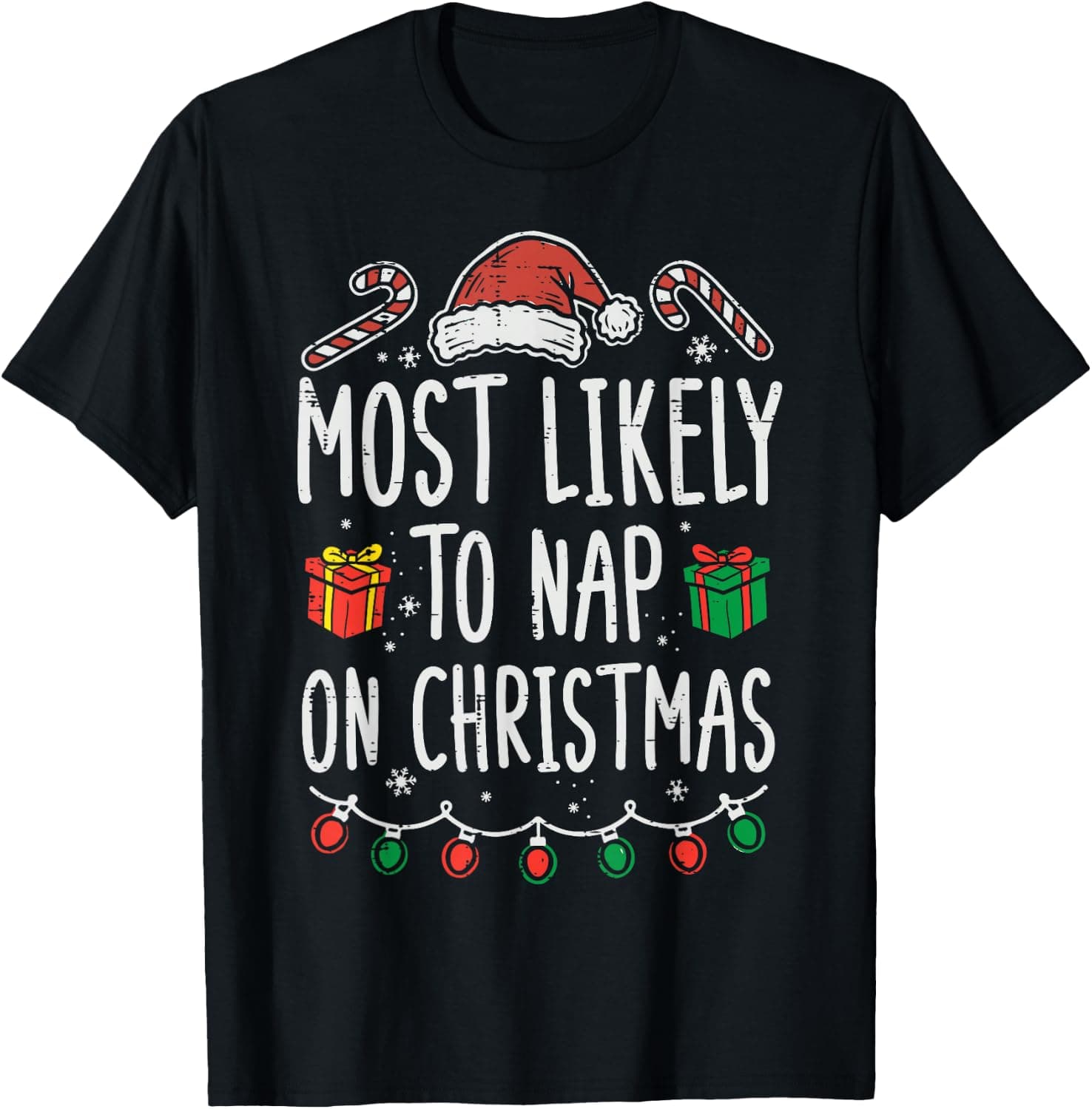 Most Likely to Nap On Christmas Xmas Matching Men Women Kids T-Shirt - Trending Amazon merch on demand shirt with BSR 926,568