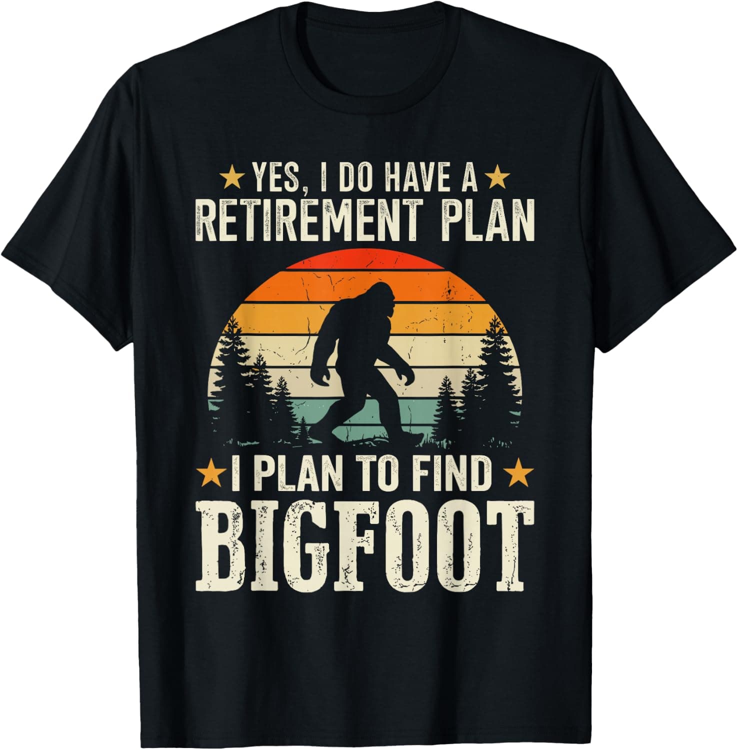 Yes I Do Have A Retirement I Plan to Find Bigfoot T-Shirt - Trending POD product with BSR 1,569,194