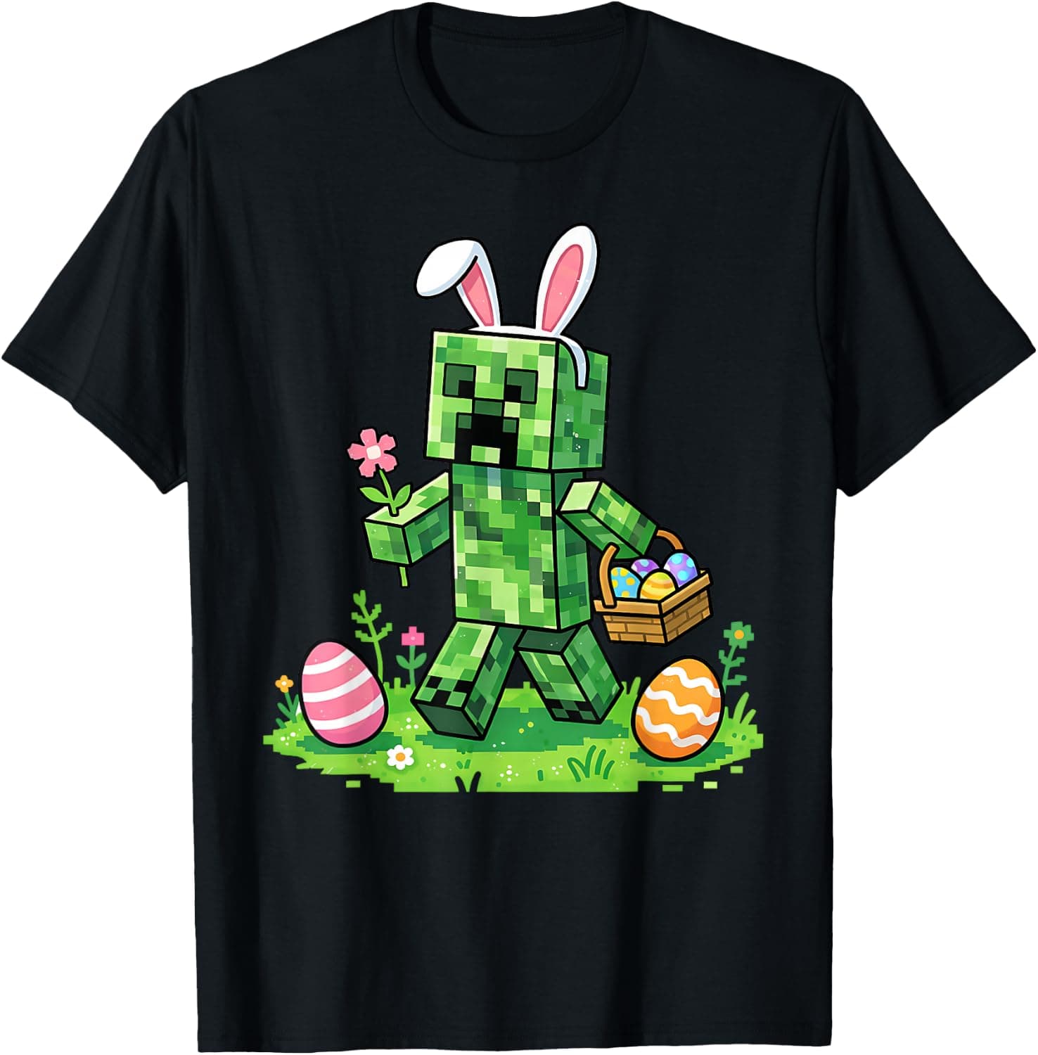 Easter Pixel Gaming Bunny Egg Hunting Boys Kids Youth Men T-Shirt - Trending POD product with BSR 289,480