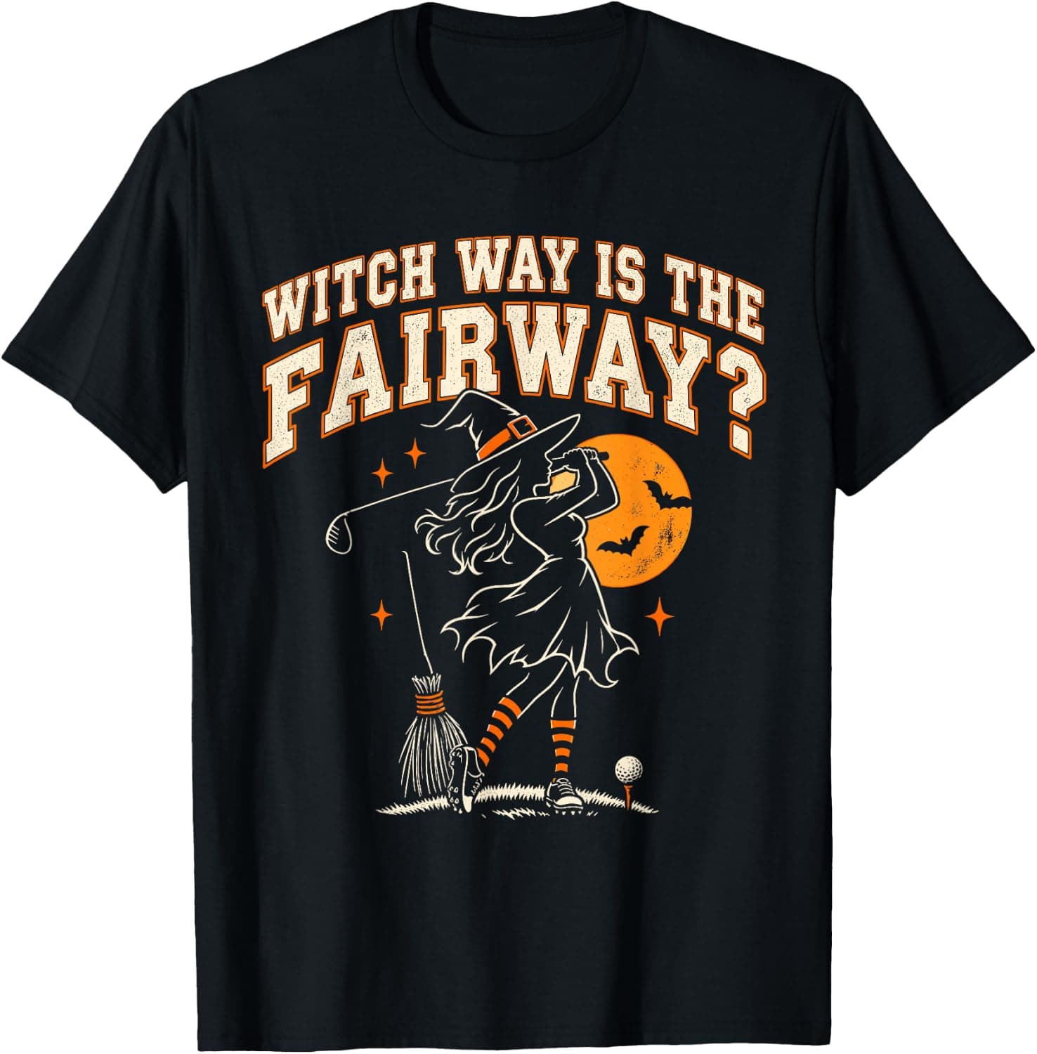 Witch Way is The Fairway Halloween Costume Witch Golf Golfer T-Shirt - Trending POD product with BSR 975,793