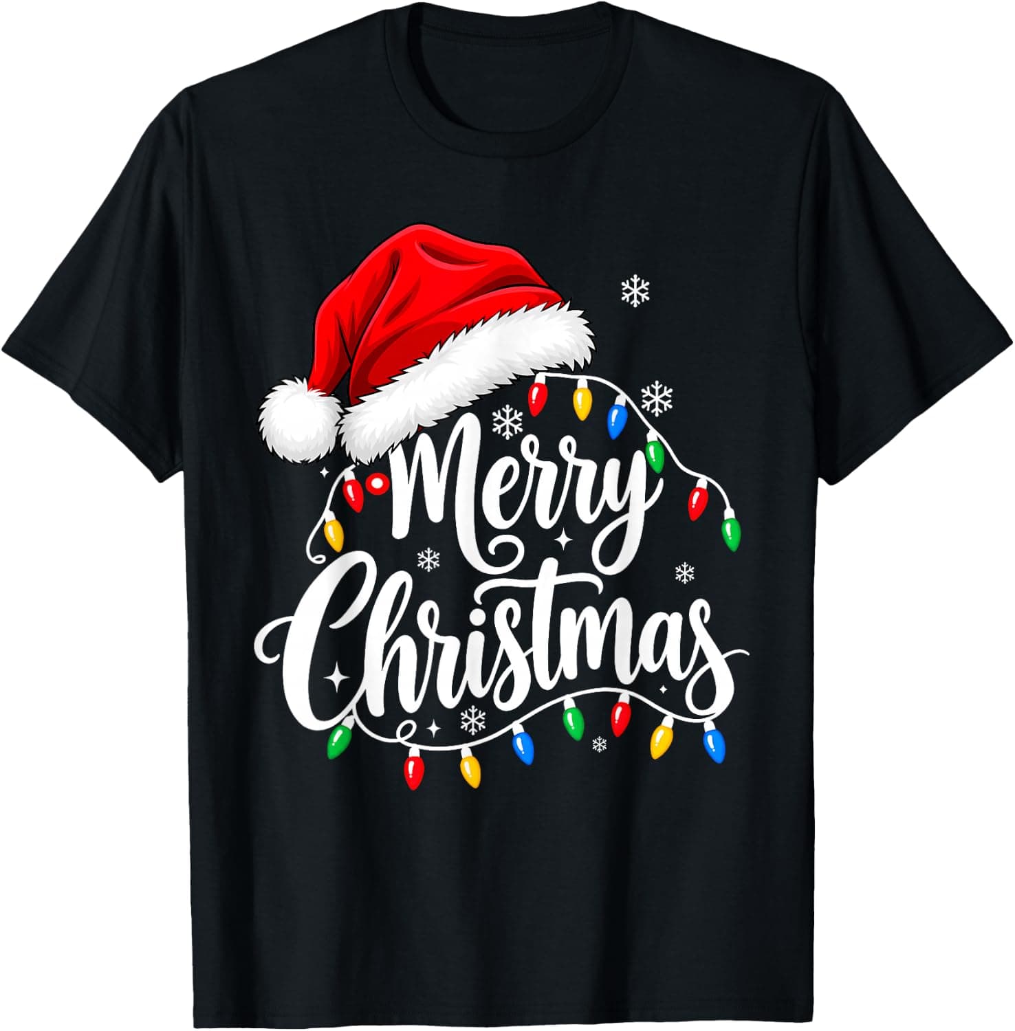 Merry Christmas Shirts for Family Boys Men Women Santa Hat T-Shirt - Trending Amazon merch on demand shirt with BSR 1,286,710