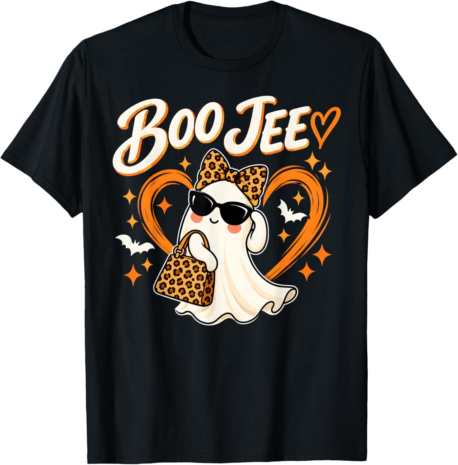 Boo JEE Ghost Tee Halloween Women Girls Boojee Halloween T-Shirt - Trending Amazon merch on demand shirt with BSR 1,073,234