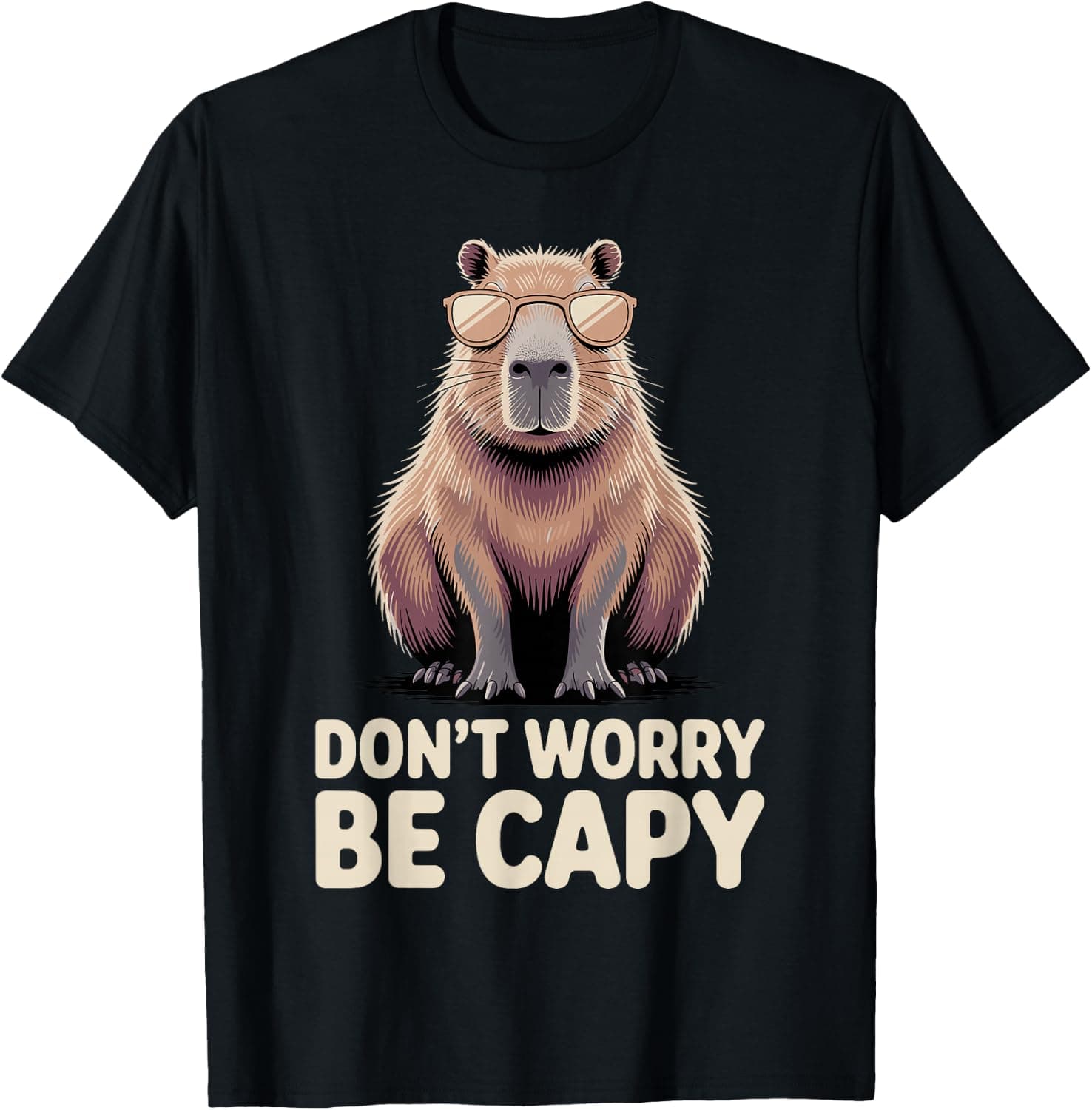 Funny Capybara Art for Men Women Kids Capy Rodent Capybara T-Shirt - Trending Amazon merch on demand shirt with BSR 641,282