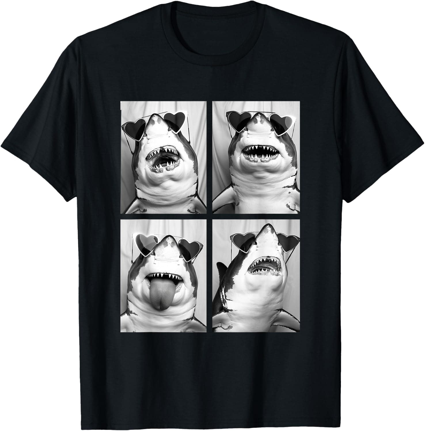 Cute Sharks with Hearts Sunglasses Funny Valentine's Day T-Shirt - Trending POD product with BSR 166,227