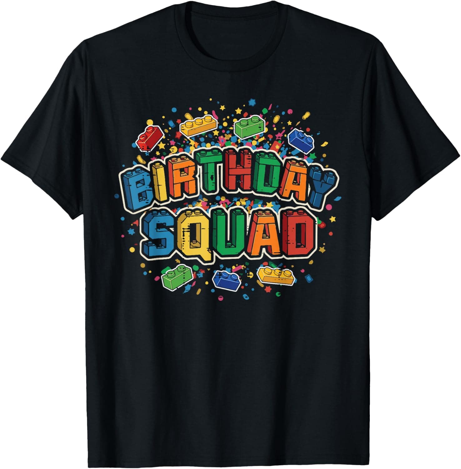 Building Blocks Birthday Squad Bricks Party Men Women Kids T-Shirt - Trending Amazon merch on demand shirt with BSR 2,178,753