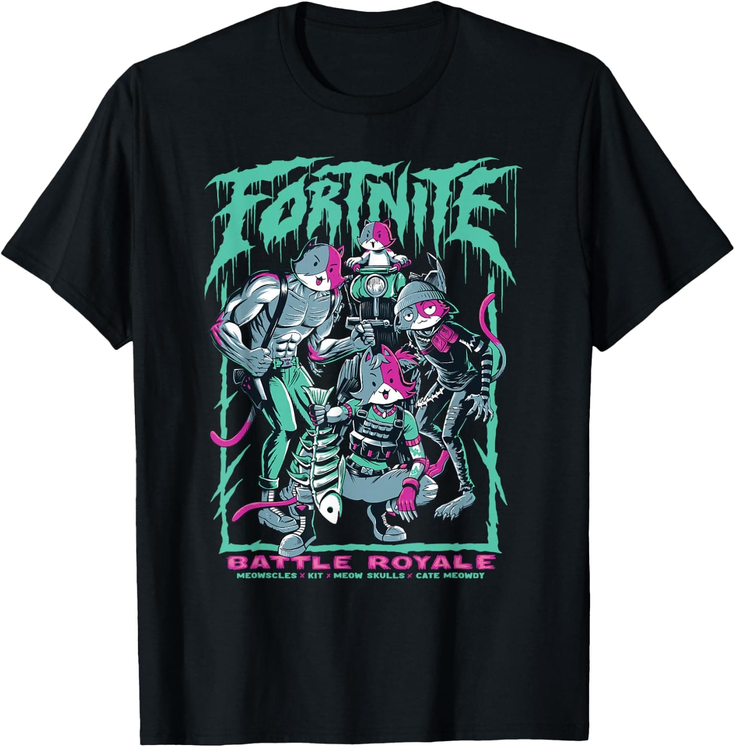 Fortnite Battle Royal Meowscles Kit Meow Skulls cate Meowdy T-Shirt - Trending POD product with BSR 701,427