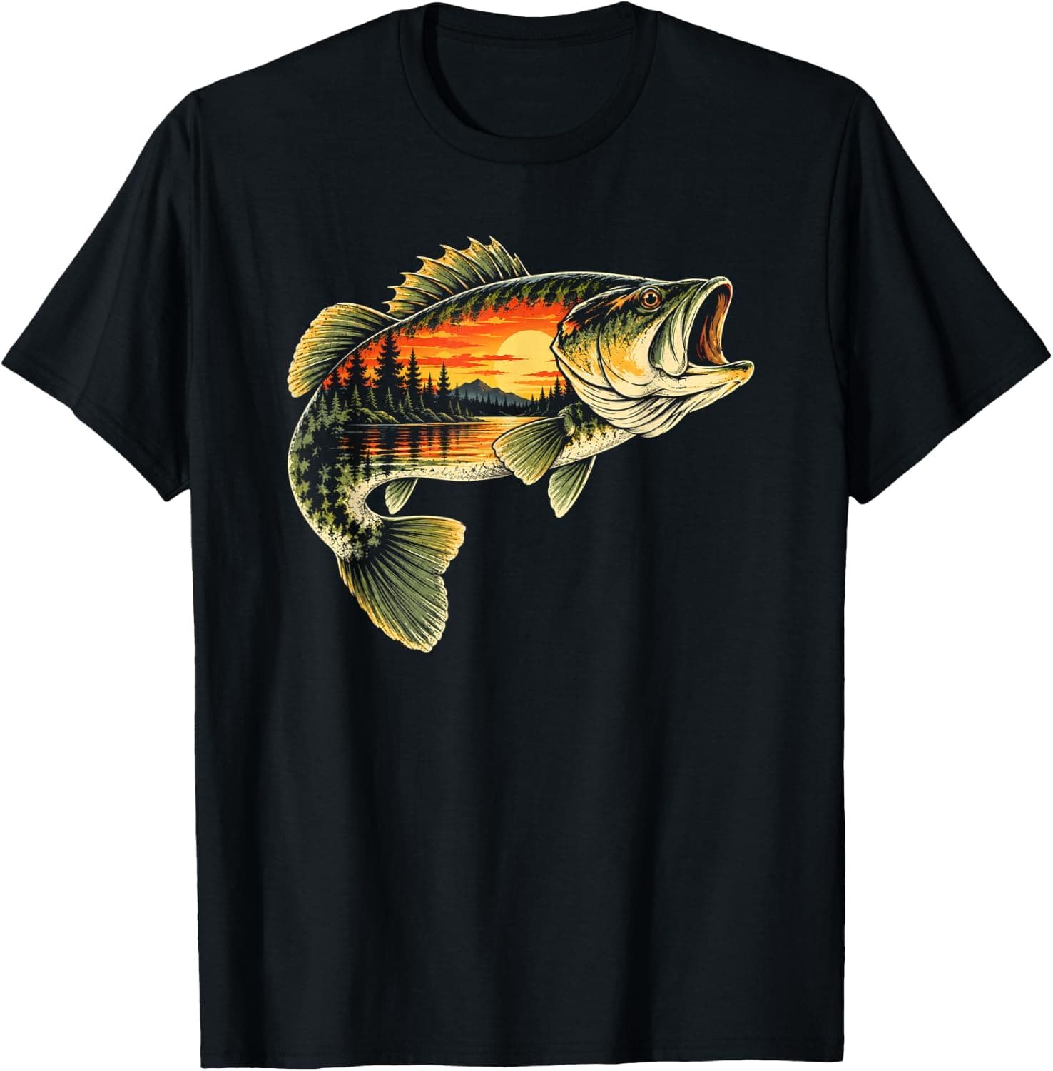 Bass Fish Fishing Fly Fishing Angler Fisherman T-Shirt - Trending POD product with BSR 1,171,790