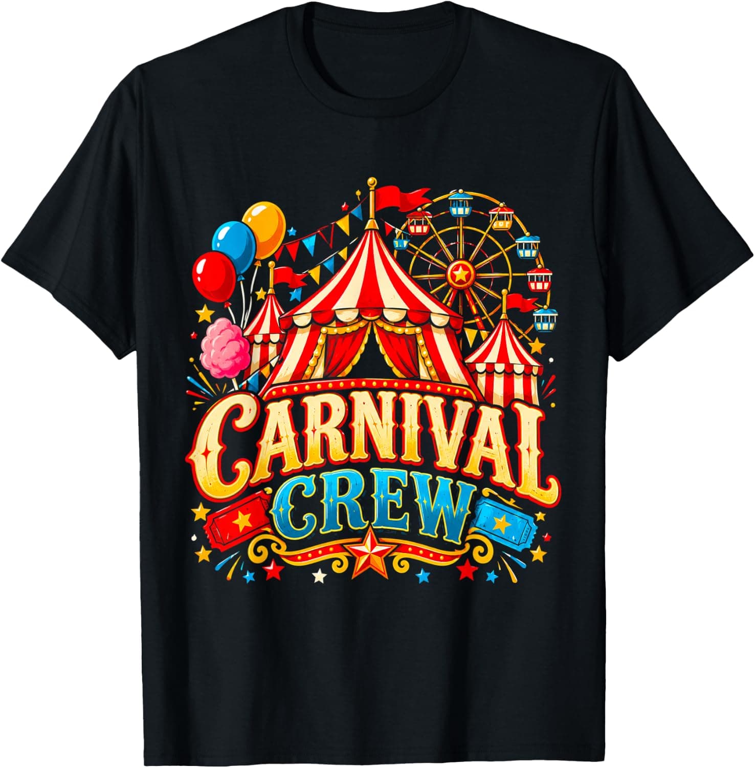 Carnival Crew Funny Circus Staff Costume Carnival Party T-Shirt - Trending Amazon merch on demand shirt with BSR 1,049,695