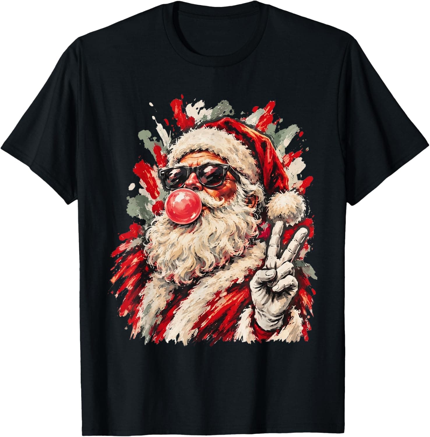 Santa Claus Bubble Gum Sunglasses Christmas T-Shirt - Trending Amazon merch on demand shirt with BSR 948,128