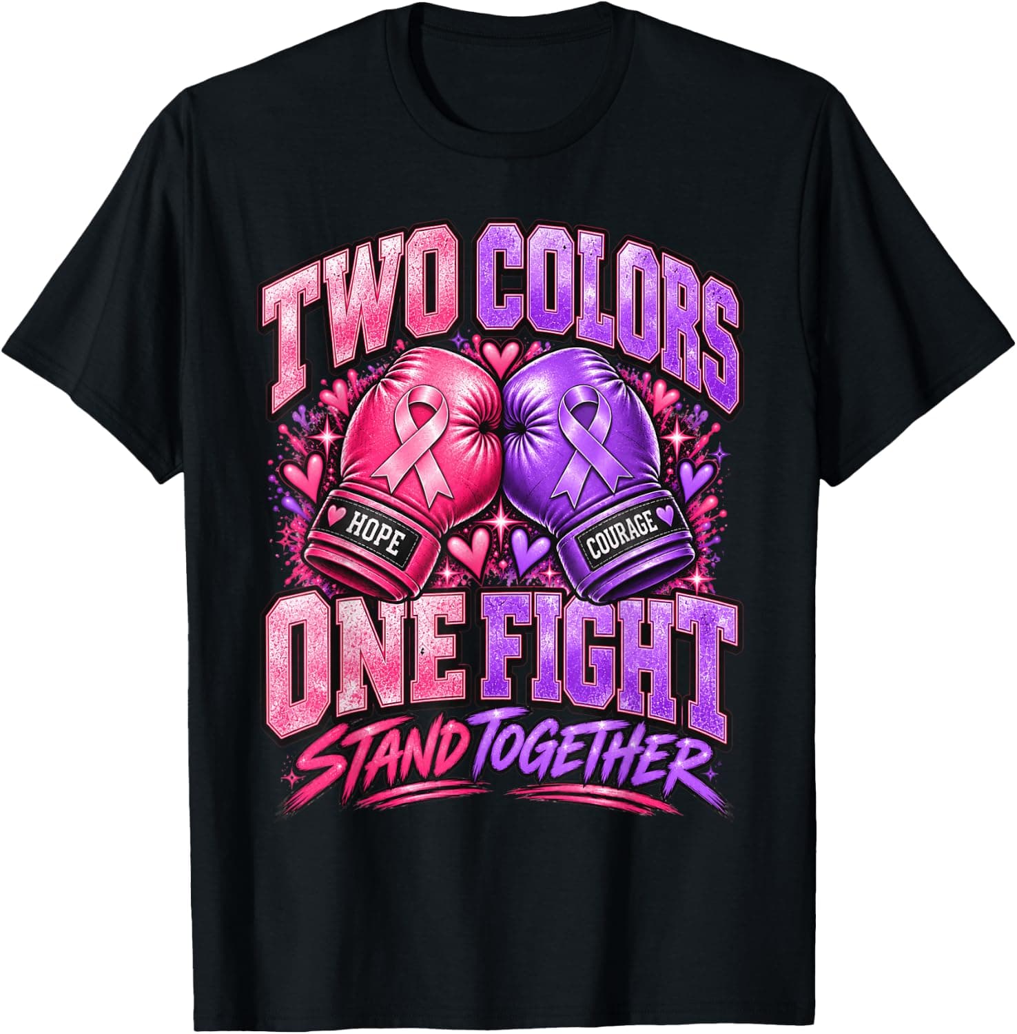 Domestic Violence Breast Cancer Awareness Dual Cause Support T-Shirt - Trending Amazon merch on demand shirt with BSR 1,142,682