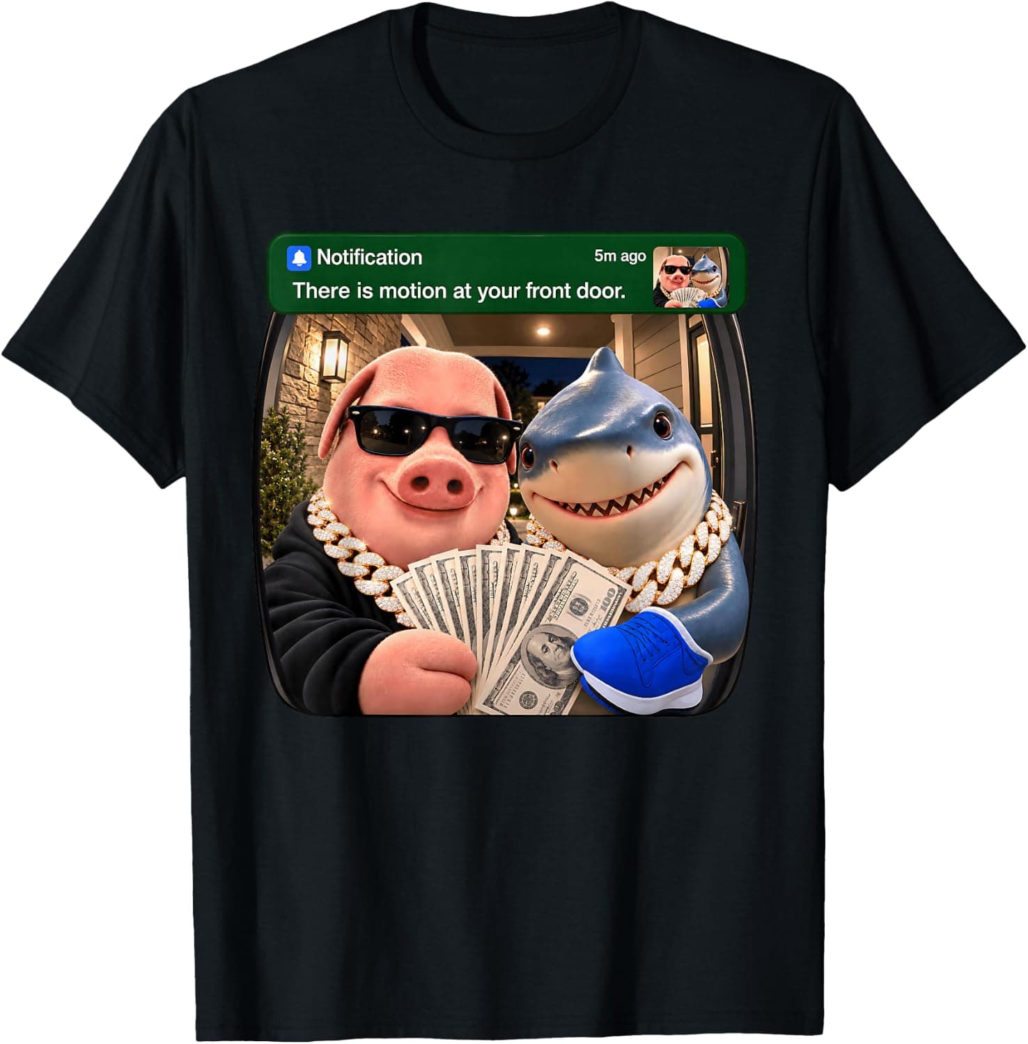 There is Motion at Your Front Door tralalero John Pork T-Shirt - Trending Amazon merch on demand shirt with BSR 823,413