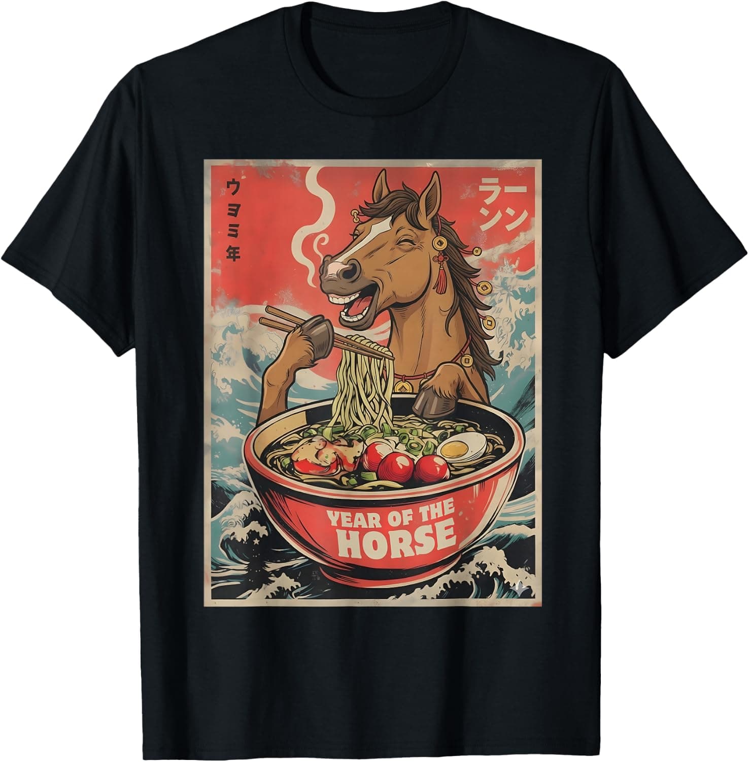 Zodiac Chinese New Year of The Horse 2026 Ramen Men Women T-Shirt - Trending POD product with BSR 123,485