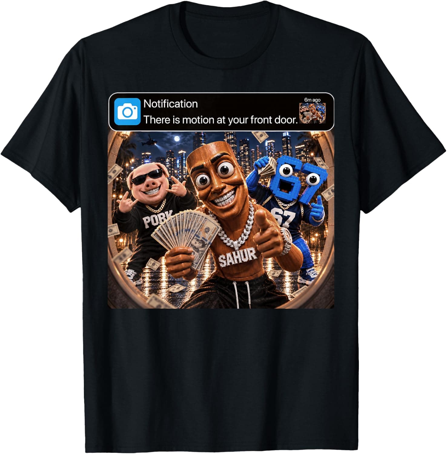 John Pork Tung Tung Tung Sahur 67 Funny Meme T-Shirt - Trending Amazon merch on demand shirt with BSR 1,348,917