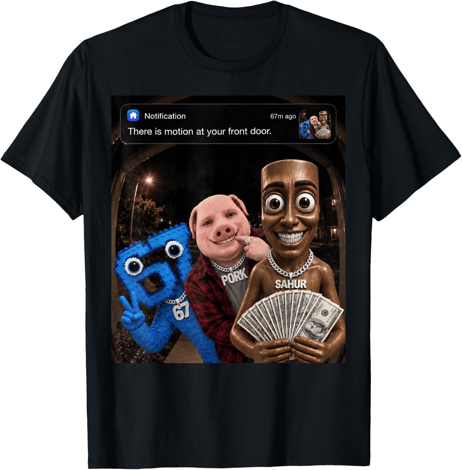 John Pork Tung Tung Tung Sahur 67 Funny Meme T-Shirt - Trending Amazon merch on demand shirt with BSR 608,046
