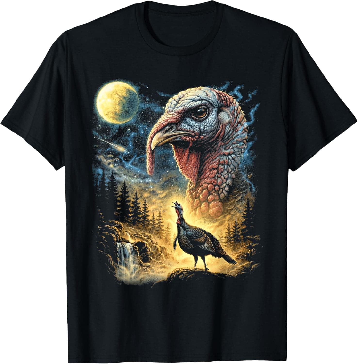 Turkey Howling to The Moon Silly Meme Funny 90's Turkey Bird T-Shirt - Trending POD product with BSR 278,639