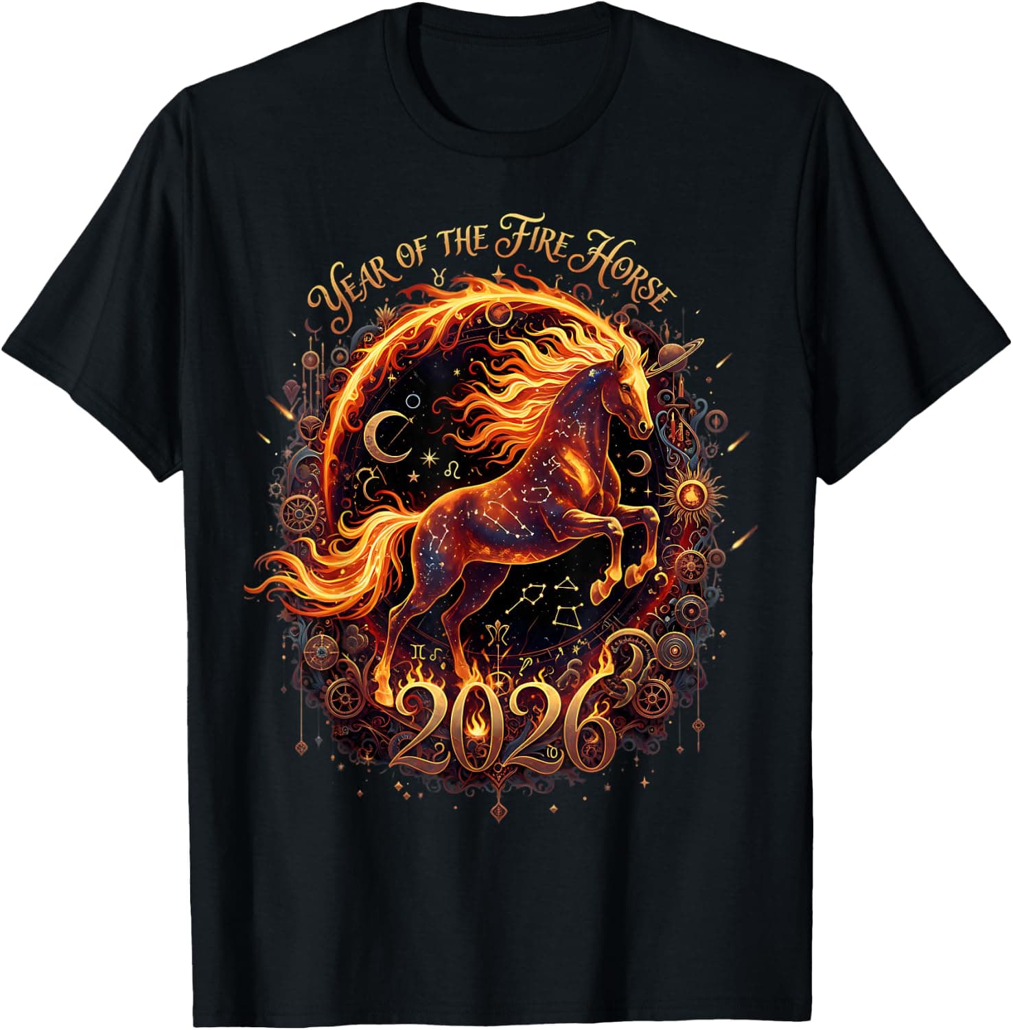 Year of The Fire Horse 2026 Lunar Chinese New Year Zodiac T-Shirt - Trending POD product with BSR 162,090