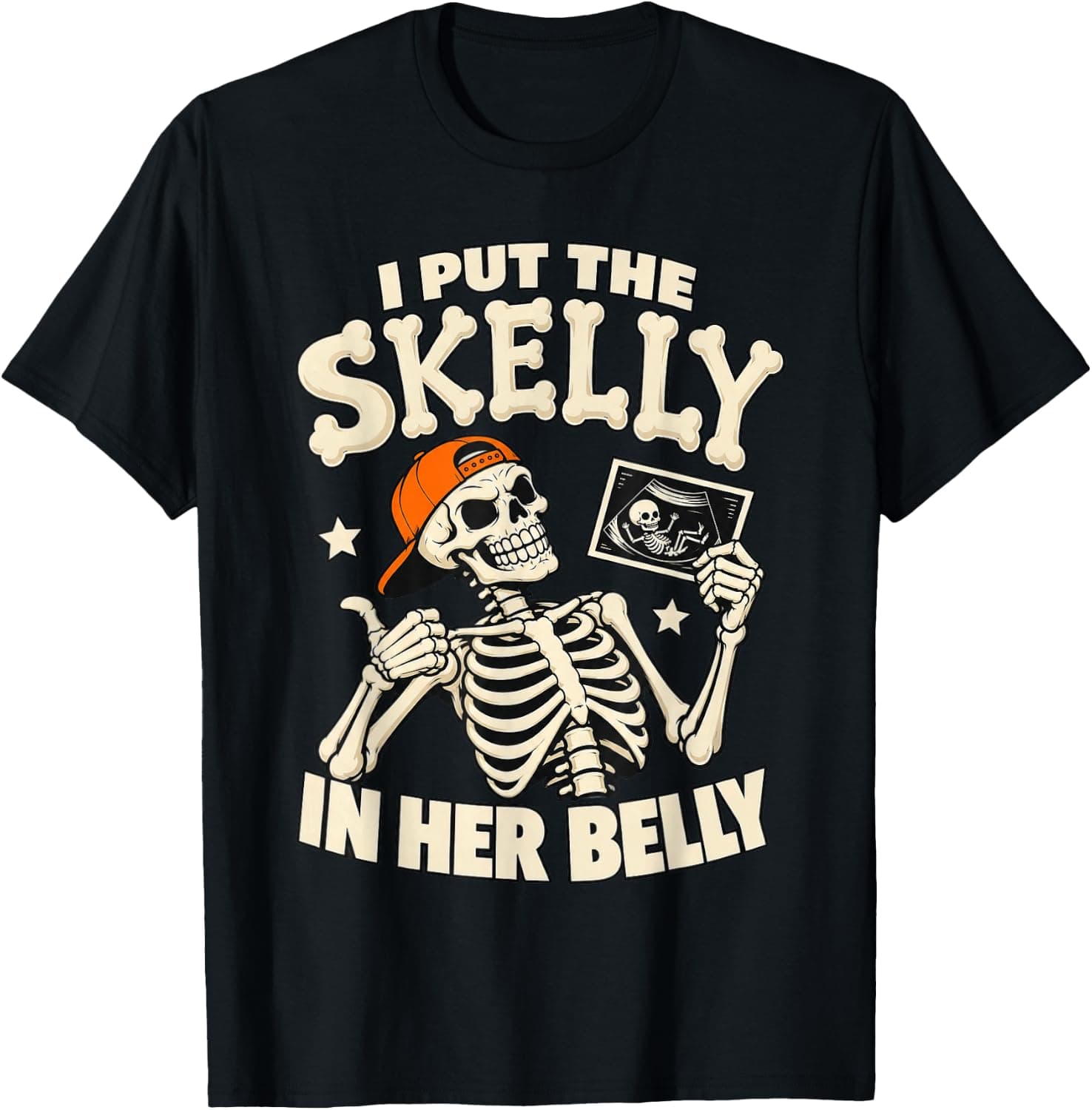 I Put The Skelly in Her Belly Pregnancy Dad T-Shirt - Trending POD product with BSR 880,840