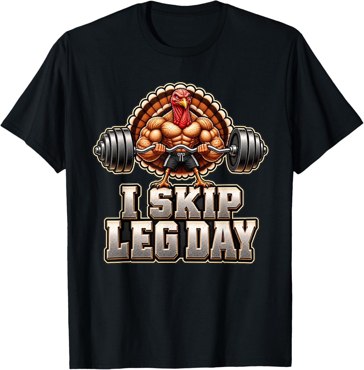 I Skip Leg Day Thanksgiving Deadlift Deadlifting Turkey T-Shirt - Trending Amazon merch on demand shirt with BSR 1,516,895