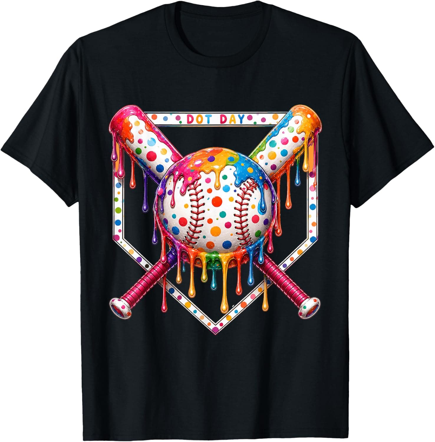 Dot Day Baseball Colorful for Boys Kids Girls Youth Dots Art T-Shirt - Trending POD product with BSR 93,788