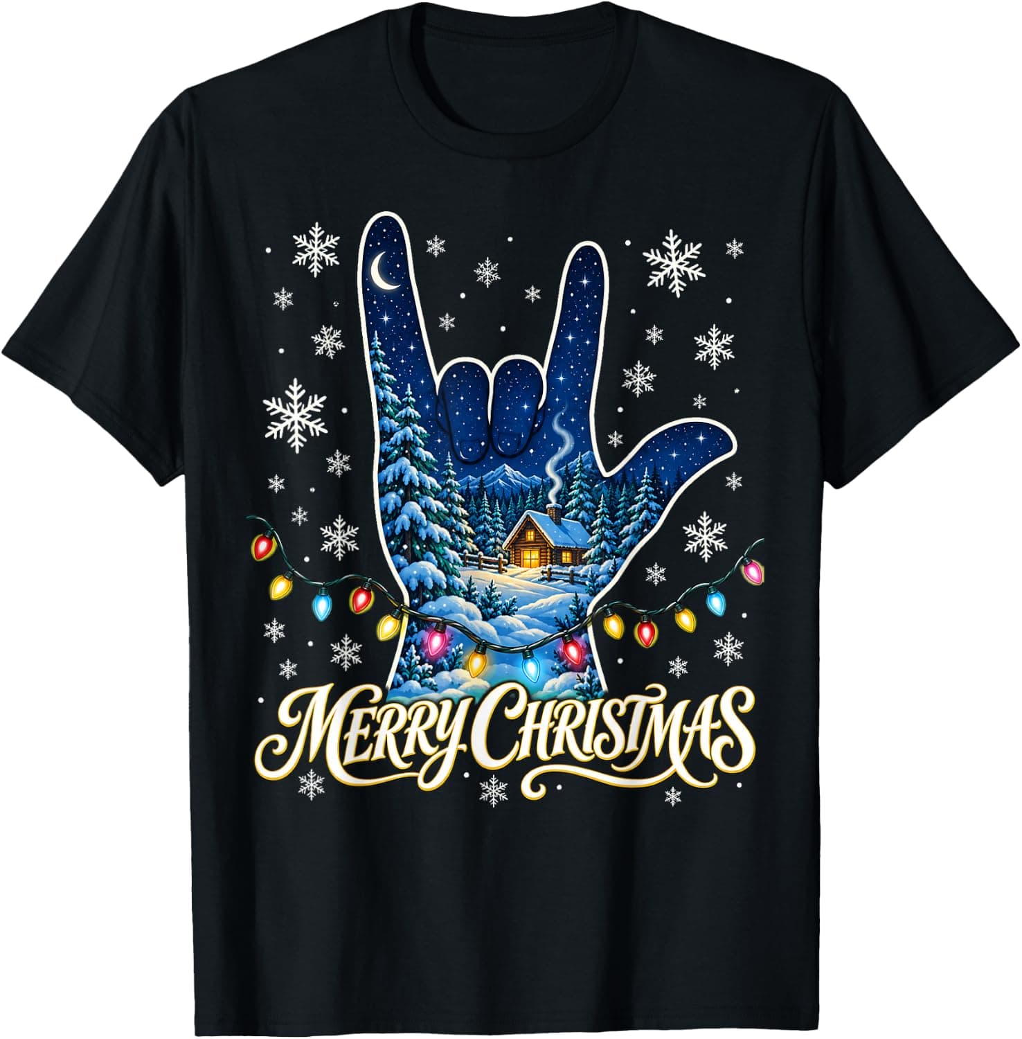 ASL Christmas I Love You Sign Language Kids Deaf Gifts T-Shirt - Trending Amazon merch on demand shirt with BSR 1,246,203