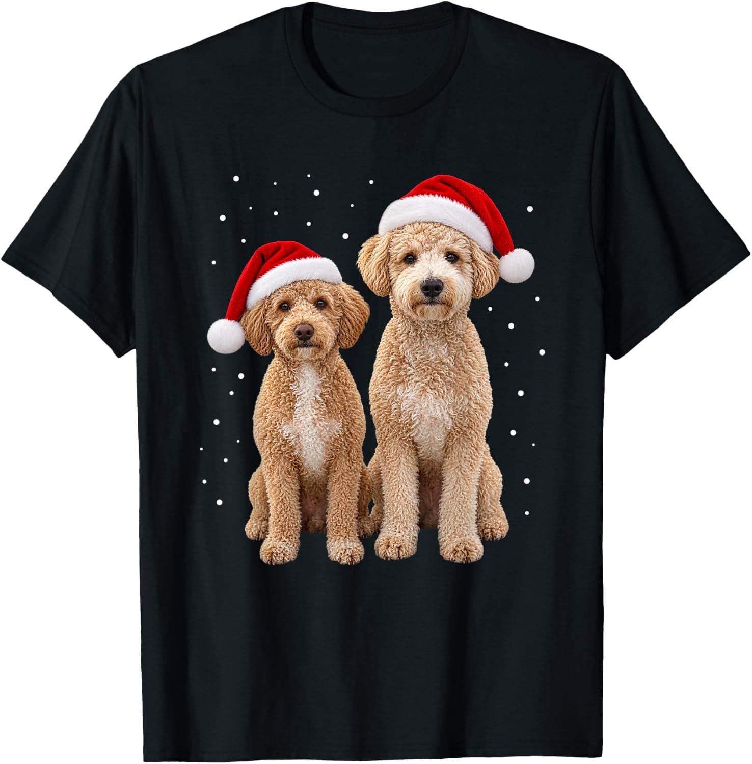 Funny Bichon Poodle Christmas Santa Claus Hat Dog Puppy T-Shirt - Trending POD product with BSR 1,521,467